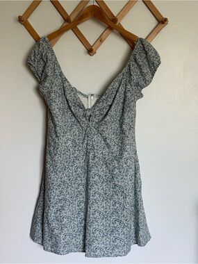 Abercrombie & Fitch Blue and White Floral Shirt Dress